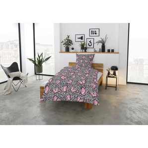 CASATEX Bettwäsche Menga, Satin, 2 teilig, Schmetterlinge mit Leopardenprint