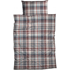 CASATEX Bettwäsche Silan, Biber, 2 teilig, zeitloses,rustikales Design, markante Karos, warme Farbtöne