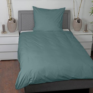 CASATEX Bettwäsche Uni, Satin, 3 teilig, Uni Design, Reißverschluss, tolle Farben