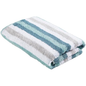 Cawoe Handtuch, Grau, Grün, Silber, Weiß, Textil, Streifen, 50x100 cm, Textiles Vertrauen - Oeko-Tex®, Made in Germany, saugfähig, Aufhängeschlaufe,