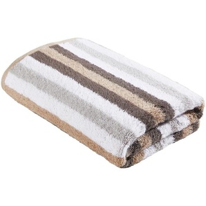Cawoe Handtuch, Grau, Silber, Weiß, Taupe, Beige, Textil, Streifen, 50x100 cm, Textiles Vertrauen - Oeko-Tex®, Made in Germany, saugfähig,