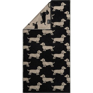 Cawoe Handtuch, Schwarz, Beige, Textil, Hund, 50x100 cm, Textiles Vertrauen - Oeko-Tex®, Made in Germany, Oeko-Tex® Standard 100, saugfähig,