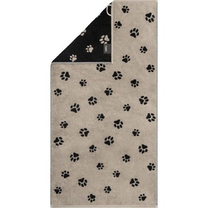 Cawoe Handtuch We love dogs, Schwarz, Beige, Textil, Animalprint, 50x100 cm, Textiles Vertrauen - Oeko-Tex®, Made in Germany, Oeko-Tex® Standard 100, saugfähig, Aufhängeschlaufe, strapazierfähig, durchgefärbt, Badtextilien, Handtücher
