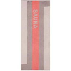 Cawoe Saunatuch Sauna, Beige, Textil, Streifen, 80x200 cm, Textiles Vertrauen - Oeko-Tex®, Made in Germany, Oeko-Tex® Standard 100, saugfähig, Aufhängeschlaufe, durchgefärbt, Freizeit, Wellness, Saunatücher