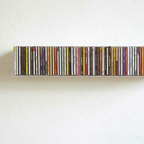 CD-Regal Linea 1 linea1 Stahlblech weiß, Designer Apuzzo & Jurasic, 12.6x70x15.6 cm