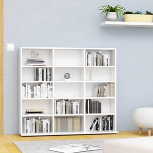 CD-Regal Weiß 100x23x89,5 cm Holzwerkstoff