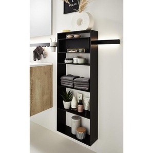 Celina Home Badezimmerregal, Schwarz, Metall, 45x115.2x15 cm, Made in Germany, Badezimmer, Badezimmerregale, Badregale