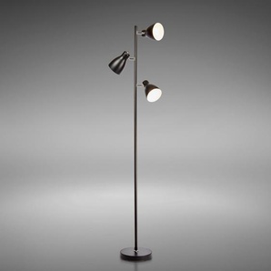 Chadwic Design Stehlampe Metall Schwenkbar Schwarz 3x E27 H: 166cm