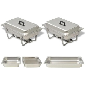 vidaXL Chafing Dish Set 2-tlg. Edelstahl
