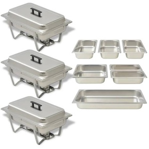 vidaXL Chafing Dish Set 3-tlg. Edelstahl