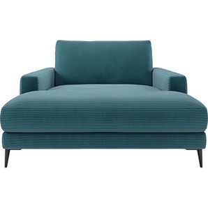 Chaiselongue INOSIGN Downtown Loungemöbel zum Relaxen, B/T/H: 132/170/84 cm Sofas Gr. B/H/T: 132 cm x 84 cm x 170 cm, Cord, blau (petrol) Chaiselongues