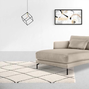 Chaiselongue INOSIGN Tarek 157/110 cm, Sofa Sofas Gr. B/H/T: 110 cm x 85 cm x 157 cm, Samtoptik, Chaiselongue links, beige (cream) Chaiselongues