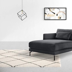 Chaiselongue INOSIGN Tarek 157/110 cm, Sofa Sofas Gr. B/H/T: 110 cm x 85 cm x 157 cm, Samtoptik, Chaiselongue links, grau (granit) Chaiselongues