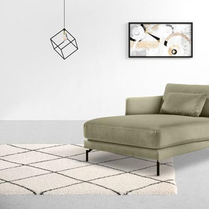 Chaiselongue INOSIGN Tarek 157/110 cm, Sofa Sofas Gr. B/H/T: 110 cm x 85 cm x 157 cm, Samtoptik, Chaiselongue rechts, grün (hellgrün) Chaiselongues