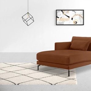 Chaiselongue INOSIGN Tarek 157/110 cm, Sofa Sofas Gr. B/H/T: 110 cm x 85 cm x 157 cm, Samtvelours, Chaiselongue links, braun (messing) Chaiselongues