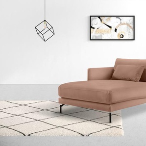 Chaiselongue INOSIGN Tarek 157/110 cm, Sofa Sofas Gr. B/H/T: 110 cm x 85 cm x 157 cm, Samtvelours, Chaiselongue links, rosa (rose) Chaiselongues