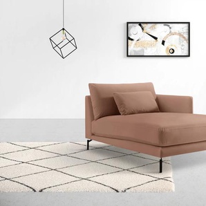 Chaiselongue INOSIGN Tarek 157/110 cm, Sofa Sofas Gr. B/H/T: 110 cm x 85 cm x 157 cm, Samtvelours, Chaiselongue rechts, rosa (rose) Chaiselongues
