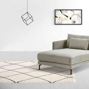 Chaiselongue INOSIGN Tarek 157/110 cm, Sofa Sofas Gr. B/H/T: 110 cm x 85 cm x 157 cm, Struktur grob, Chaiselongue links, beige (creme) Chaiselongues