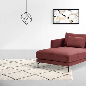 Chaiselongue INOSIGN Tarek 157/110 cm, Sofa Sofas Gr. B/H/T: 110 cm x 85 cm x 157 cm, Struktur grob, Chaiselongue links, rot (weinrot) Chaiselongues