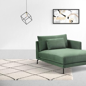 Chaiselongue INOSIGN Tarek 157/110 cm, Sofa Sofas Gr. B/H/T: 110 cm x 85 cm x 157 cm, Struktur grob, Chaiselongue rechts, grün (dunkelgrün) Chaiselongues mit losen Rückenkissen