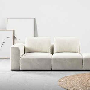 Chaiselongue RAUM.ID Cushid Sofas Gr. B/H/T: 273 cm x 62 cm x 109 cm, Cord, grau (hellgrau) Chaiselongues Modul-Sofa, bestehend aus 2-Sitzer und Hocker