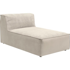 Chaiselongue RAUM.ID Modulid Sofas Gr. B/H/T: 102 cm x 82 cm x 167 cm, Cord-Samtvelours, beige Chaiselongues