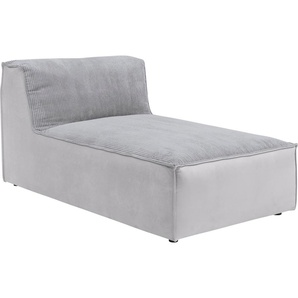 Chaiselongue RAUM.ID Modulid Sofas Gr. B/H/T: 102 cm x 82 cm x 167 cm, Cord-Samtvelours, grau (hellgrau) Chaiselongues