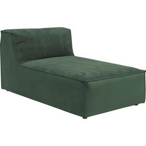 Chaiselongue RAUM.ID Modulid Sofas Gr. B/H/T: 102 cm x 82 cm x 167 cm, Cord-Samtvelours, grün (flaschengrün) Chaiselongues