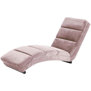 Chaiselongue rose, Samt, bis 125 kg belastbar - Liege, Sofaliege, Relaxliege