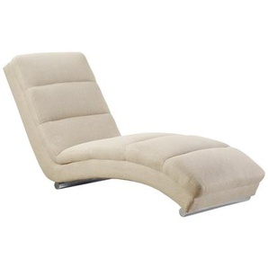 Chaiselongue Strukturstoff, Beige, mit Quersteppung - Liege, Sofaliege, Relaxliege