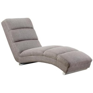 Chaiselongue Strukturstoff, Grau, mit Quersteppung - Liege, Sofaliege, Relaxliege