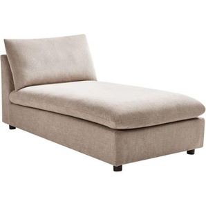 Chaiselongue Taupe Stoffbezug mit Kissen ohne Armlehnen Beidseitig Modernes Design Recamière Relaxliege für Wohnzimmer Schlafzimmer Indoor