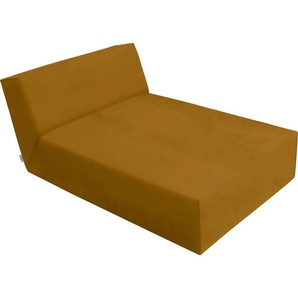 Chaiselongue TOM TAILOR HOME ELEMENTS Sofas Gr. B/H/T: 94 cm x 70 cm x 159 cm, Samtstoff TSV, mit Bettfunktion, gelb (ochre tsv 5) Sofa-Element Chaiselongues