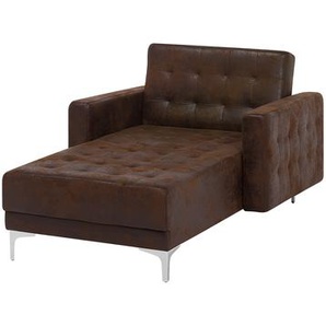 Chaiselongue Universal Braun Polsterbezug Lederoptik Metallfüße Klassisch