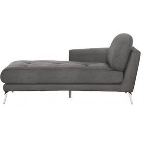Chaiselongue W.SCHILLIG softy Sofas Gr. B/H/T: 106 cm x 79 cm x 168 cm, Chenille-Flachgewebe R66, Armlehne links, grau (grey r66) Chaiselongues