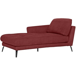 Chaiselongue W.SCHILLIG softy Sofas Gr. B/H/T: 106 cm x 79 cm x 168 cm, Chenille-Flachgewebe R66, Armlehne links, rot (red r66) Chaiselongues