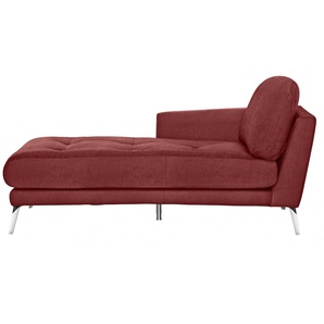 Chaiselongue W.SCHILLIG softy Sofas Gr. B/H/T: 106 cm x 79 cm x 168 cm, Chenille-Flachgewebe R66, Armlehne links, rot (red r66) Chaiselongues