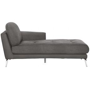 Chaiselongue W.SCHILLIG softy Sofas Gr. B/H/T: 106 cm x 79 cm x 168 cm, Chenille-Flachgewebe R66, Armlehne rechts, grau (grey r66) Chaiselongues