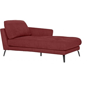 Chaiselongue W.SCHILLIG softy Sofas Gr. B/H/T: 106 cm x 79 cm x 168 cm, Chenille-Flachgewebe R66, Armlehne rechts, rot (red r66) Chaiselongues