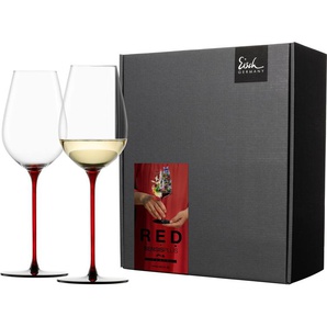 Champagnerglas EISCH RED SENSISPLUS Trinkgefäße Gr. Ø 7,9 cm x 24,2 cm, 400 ml, 2 tlg., rot (transparent, und schwarz) Kristallgläser
