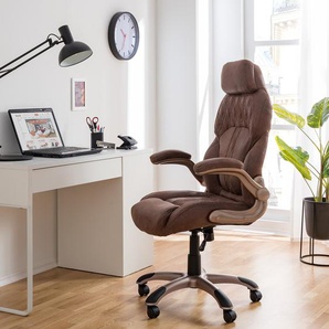 Chefsessel Baylor XXL 69 x 118 x 77cm Braun/Braun/Kupfer