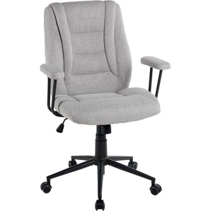 Chefsessel DUO COLLECTION Caspar Stühle Gr. H/T: 106 cm x 64 cm, Webstoff uni, Metall, grau (hellgrau, schwarz) Chefsessel Wippmechanik mit Härtegradeinstellung