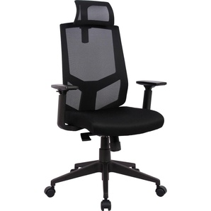 Chefsessel INOSIGN Netti, Schreibtischstuhl, hochwertige ergonomische Ausstattung Stühle Gr. B/H/T: 71 cm x 107 cm x 71 cm, Netzstoff, schwarz Chefsessel