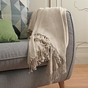 Chenille-Wohndecke - Beige -