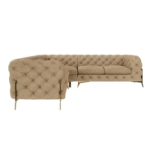 Chesterfield Ecksofa  Natalie ¦ beige ¦ Maße (cm): B: 264 H: 75
