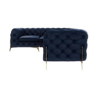 S-STYLE Chesterfield Ecksofa  Natalie ¦ blau ¦ Maße (cm): B: 264 H: 75