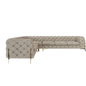 S-STYLE Chesterfield Ecksofa  Natalie ¦ creme ¦ Maße (cm): B: 323 H: 75