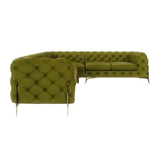 S-STYLE Chesterfield Ecksofa  Natalie ¦ grün ¦ Maße (cm): B: 323 H: 75