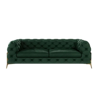 S-STYLE Chesterfield Einzelsofa  Natalie ¦ grün ¦ Maße (cm): B: 225 H: 75