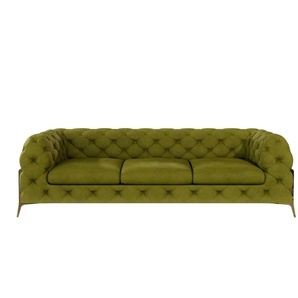 S-STYLE Chesterfield Einzelsofa  Natalie ¦ grün ¦ Maße (cm): B: 243 H: 75